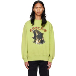 Green Wild Cat Sweatshirt 222068M204005