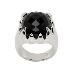 Silver Onyx Claw Ring 231068M147008