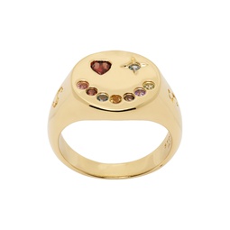 SSENSE Exclusive Gold Happy Face Ring 222068M147020