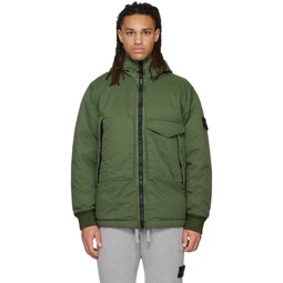 Green Opaque Down Jacket 222828M178022