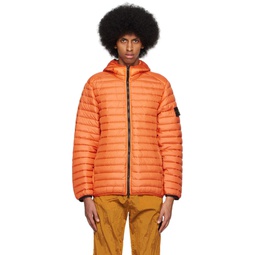 Orange Garment Dyed Down Jacket 231828M178001