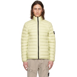 Green Garment Dyed Down Jacket 241828M178008