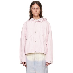 Pink Detachable Hood Jacket 241828M180007