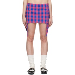 Pink & Blue Spiky Mini Skirt 241549F090003