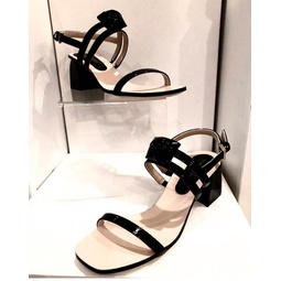 rosetta sandal in black gloss