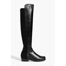 Neoprene and leather and knee boots