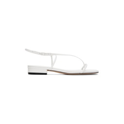 White Cross Front Flat Sandals 241997F124002