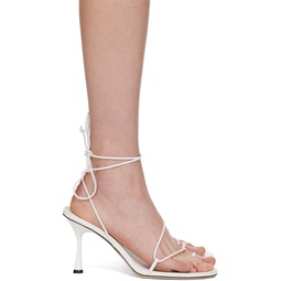 White Emily Wrap Heeled Sandals 241997F125020