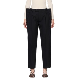 Black Flat Trousers 222803F087008