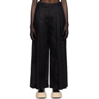 Black Pleated Trousers 232803F087006