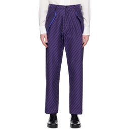 Purple Striped Trousers 231037M191009