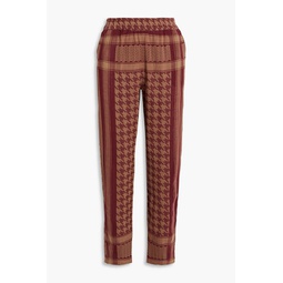 Evelyn printed cotton-jacquard tapered pants