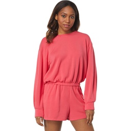 Womens SUNDRY Pleat Sleeve Sweatshirt