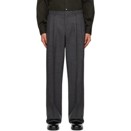 Gray Pleated Trousers 232468M191002