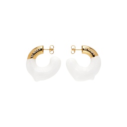 SSENSE Exclusive Gold   White Small Rubberized Earrings 231736F022005