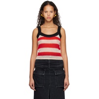 Off White   Red Striped Tank Top 231736F096000