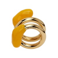 Gold   Orange Double Fusillo Ring 231736M147000