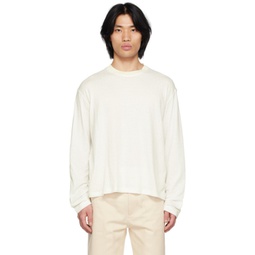 White Striped Long Sleeve T-Shirt 231736M213005