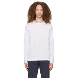 White Classic Long Sleeve T Shirt 241128M213009