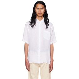 White Spread Collar Shirt 231128M192009