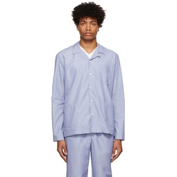 Blue Cotton Pyjama Shirt 221128M218009