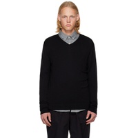Black V Neck Sweater 222128M206000