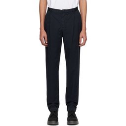 Navy Pleated Trousers 231128M191014
