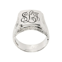 Silver Square Signet Ring 222522M147001