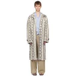 Gray Oversized Coat 241494M176001