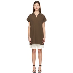 Brown Polyester Mini Dress 221494F052001