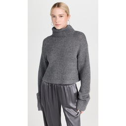 Crop Turtleneck Cashmere Sweater