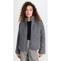 Cashmere Cable Knit Puffer Jacket