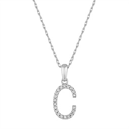 14k white gold & diamond initial necklace