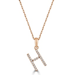 14k rose gold & diamond initial necklace
