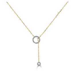 14k gold & diamond circle necklace