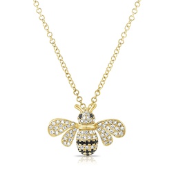 14k gold & diamond bumble bee necklace