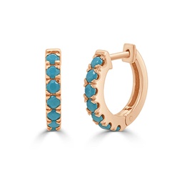 14k gold & turquoise huggy earrings