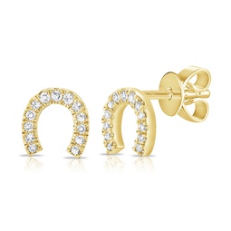 14k gold & diamond horseshoe earrings