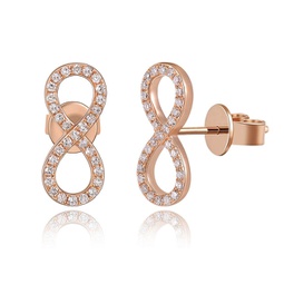 14k gold & diamond infinity stud earrings