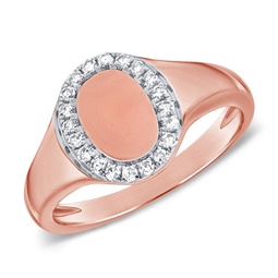 14k gold & diamond oval pinky ring