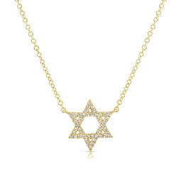 14k gold & diamond star of david pendant