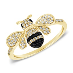 14k gold diamond bumble bee ring
