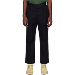 Navy Belted Trousers 231445M191003