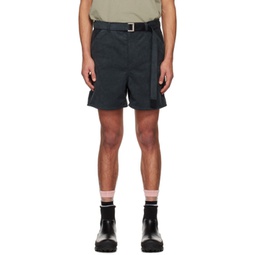 Gray Belted Shorts 231445M193027
