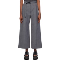 Gray Striped Trousers 241445F087008