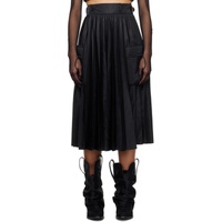 Black Wrap Midi Skirt 241445F092004