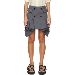 Gray Chalk Stripe Miniskirt 241445F090008