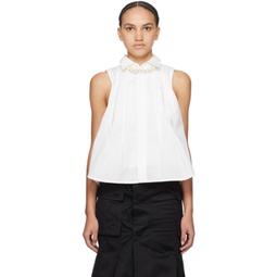 Off-White Pleated Shirt 241445F109003