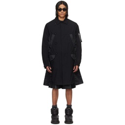 Black Paneled Coat 241445M176017