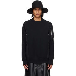 Black Paneled Sweatshirt 241445M204012